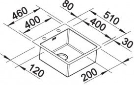 Мойка для кухни прямоугольная Blanco CLARON 400-IF/А нержавеющая сталь  зеркальная полировка 521632
