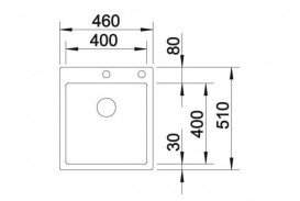 Мойка для кухни прямоугольная Blanco CLARON 400-IF/А нержавеющая сталь  зеркальная полировка 521632