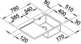 Мойка для кухни прямоугольная Blanco CLARON 4 S-IF/А чаша слева  нержавеющая сталь  зеркальная полировка 521624