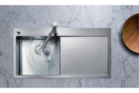 Мойка для кухни прямоугольная Blanco CLARON 5 S-IF/А чаша слева  нержавеющая сталь  зеркальная полировка 521626