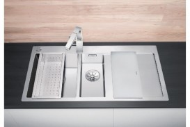 Мийка для кухні прямокутна Blanco CLARON 6 S-IF / А чаша зліва нержавіюча сталь дзеркальна поліровка 521 646