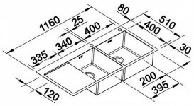 Мийка прямокутна для кухні Blanco CLARON 8 S-IF/А чаша справа нержавіюча сталь дзеркальне полірування 521651