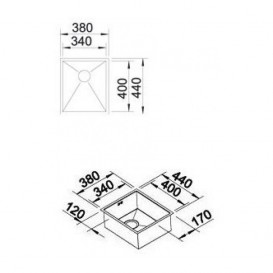 Мойка для кухни прямоугольная Blanco CLARON 340-IF нержавеющая сталь  зеркальная полировка 521570