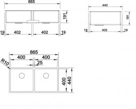 Мийка для кухні прямокутна Blanco CLARON 400/400-IF чаша зліва нержавіюча сталь дзеркальна поліровка 521617