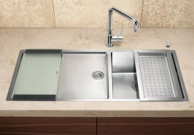 Мойка для кухни прямоугольная Blanco CLARON  400/550-Т-IF чаша справа  нержавеющая сталь  зеркальная полировка 521600