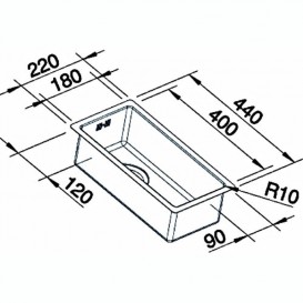 Мойка для кухни прямоугольная Blanco CLARON 180-U нержавеющая сталь  зеркальная полировка 521565