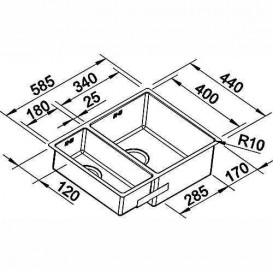 Мойка для кухни прямоугольная Blanco CLARON 340/180-U чаша справа  нержавеющая сталь  зеркальная полировка 521610