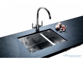 Мойка для кухни прямоугольная Blanco CLARON 340/180-U чаша слева  нержавеющая сталь  зеркальная полировка 521609