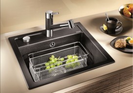 Мойка для кухни прямоугольная BLANCO DALAGO 5 SILGRANIT врезная  с клапаном-автоматом  антрацит 518521