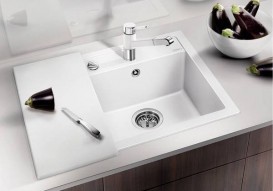 Мийка для кухні прямокутна BLANCO DALAGO 5 SILGRANIT врізна з клапаном-автоматом білий 518524