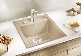 Мийка для кухні прямокутна BLANCO DALAGO 5 SILGRANIT врізна з клапаном-автоматом шампань 518526