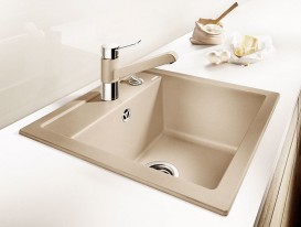 Мийка для кухні прямокутна BLANCO DALAGO 5 SILGRANIT врізна з клапаном-автоматом шампань 518526