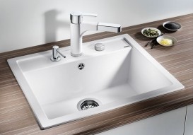 Мойка для кухни прямоугольная BLANCO DALAGO 6 SILGRANIT врезная  с клапаном-автоматом  белый 514199