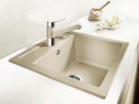 Мийка для кухні прямокутна BLANCO DALAGO 6 SILGRANIT врізна з клапаном-автоматом шампань 514194