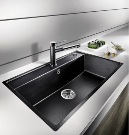 Мийка для кухні прямокутна BLANCO DALAGO 8 SILGRANIT врізна з клапаном-автоматом антрацит 516629