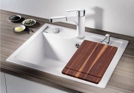 Мийка для кухні прямокутна BLANCO DALAGO 8 SILGRANIT врізна з клапаном-автоматом білий 516633