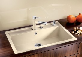 Мойка для кухни прямоугольная BLANCO DALAGO 8 SILGRANIT врезная  с клапаном-автоматом  жасмин 516634