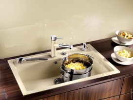 Мийка для кухні прямокутна BLANCO DALAGO 8 SILGRANIT врізна з клапаном-автоматом шампань 516635