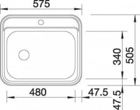 Мийка для кухні прямокутна Blanco DANA-IF полірована нержавіюча сталь 514 646