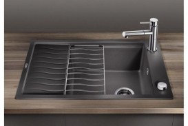 Мойка для кухни прямоугольная BLANCO ELON XL 8 S врезная  искусственный гранит  темная скала 524861