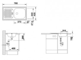 Мойка для кухни прямоугольная Blanco Flex mini нержавеющая сталь матовая 511918