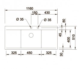 Мийка для кухні прямокутна Blanco FLOW 5 S-IF нержавіюча сталь дзеркальна поліровка п'ятсот двадцять одна тисячу шістсот тридцять сім
