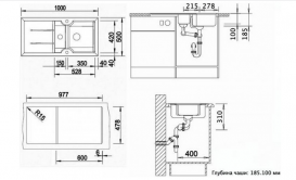 Мойка для кухни прямоугольная BLANCO Idessa 6 S керамика глянцевый магнолия 519605