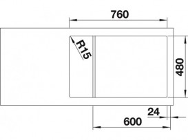 Мийка для кухні прямокутна BLANCO Legra 6 S Compact SILGRANIT® врізна шампань 521306