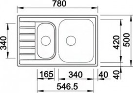 Мийка для кухні прямокутна Blanco Livit 6S Compact нержавіюча сталь декор 515794