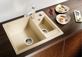 Мийка для кухні прямокутна BLANCO METRA 6 SILGRANIT врізна з клапаном-автоматом шампань 516159