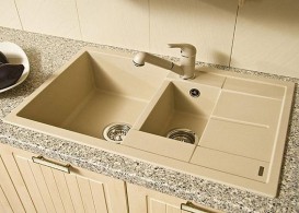 Мийка для кухні прямокутна BLANCO METRA 6 S SILGRANIT врізна з клапаном-автоматом жасмин 513047