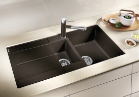 Мийка для кухні прямокутна BLANCO METRA 6 S SILGRANIT врізна з клапаном-автоматом мускат 521892