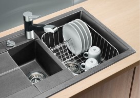 Мойка для кухни прямоугольная BLANCO METRA 6 S COMPACT SILGRANIT врезная  с клапаном-автоматом  алюметаллик 513553