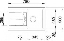 Мийка для кухні прямокутна BLANCO Metra 45 S SILGRANIT® PuraDur® антрацит 513035