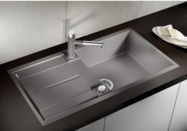 Мийка для кухні прямокутна BLANCO METRA XL 6 S SILGRANIT врізна з клапаном-автоматом темна скеля 518881