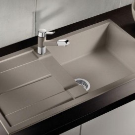 Мийка для кухні прямокутна BLANCO METRA XL 6 S SILGRANIT врізна з клапаном-автоматом сірий беж 517360