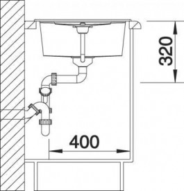 Мийка для кухні прямокутна BLANCO Metra 45 S SILGRANIT® PuraDur® мускат 521881