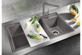 Мойка для кухни прямоугольная BLANCO METRA 9 SILGRANIT  врезная  чаша слева  серый беж 517364