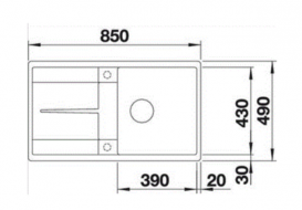Мойка для кухни прямоугольная Blanco METRA 5 S-F клапан-автомат  антрацит 519097