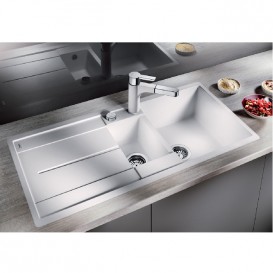 Мойка для кухни прямоугольная Blanco METRA 6 S-F искусственный гранит  2 чаши  белый 519115