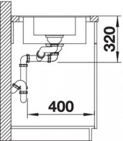 Мийка для кухні прямокутна Blanco METRA 6 F штучний граніт 2 чаші алюметаллик 519135