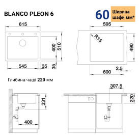Мойка для кухни прямоугольная Blanco PLEON 6 SILGRANIT PuraDur кофе 527776