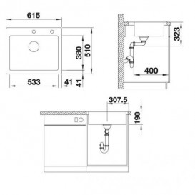 Мийка для кухні прямокутна BLANCO Palona 6 кераміка глянсовий білий 524731