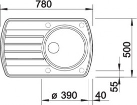 Мойка для кухни прямоугольная BLANCO Rondoval 45 S SILGRANIT® PuraDur® белая 515764