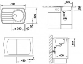 Мойка для кухни прямоугольная BLANCO Rondoval 45 S SILGRANIT® PuraDur® шампань 515766