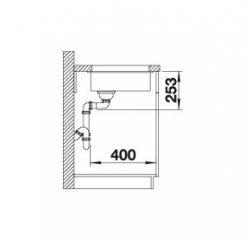 Мийка для кухні прямокутна BLANCO SUBLINE 160-U пісочний 513395