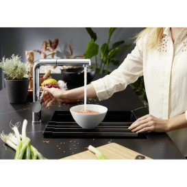 Мойка для кухни Blanco SUBLINE 400-U SILGRANIT PuraDur темная скала 527790