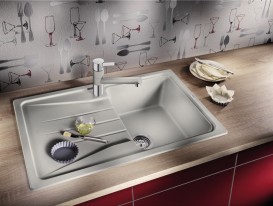 Мийка для кухні прямокутна BLANCO Sona 45 S SILGRANIT® PuraDur® алюметаллик 519664