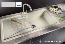 Мийка для кухні прямокутна BLANCO SONA XL 6 S SILGRANIT врізна обертаємося жасмин 519693
