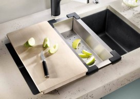 Мойка для кухни прямоугольная BLANCO SUBLINE 700-U SILGRANIT под столешницу  антрацит 523442